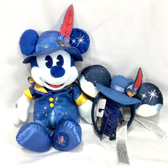 Disney Other - Disney 50th Anniversary Main Attraction Peter Pan Flight Mickey Plush & Ears Set